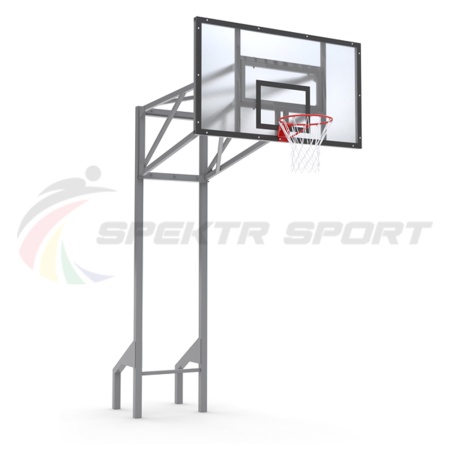 Купить Стойка баскетбольная уличная усиленная со щитом из оргстекла, кольцом и сеткой SP D 413 в Нефтекумске 
