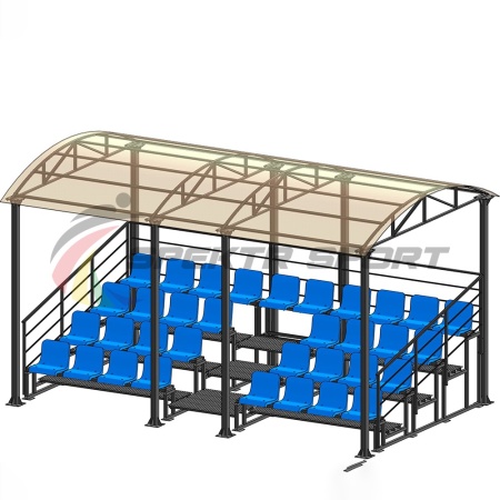 Купить Трибуна для зрителей 4 ряда на 34 места с навесом и перилами в Нефтекумске 