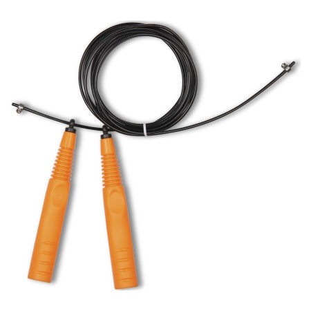 Купить Скакалка высокооборотная Кроссфит стальной шнур в оплетке 2.9 м чёрно-оранжевая в Нефтекумске 